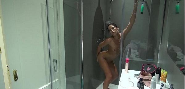  Very sexy stepmom gets recorded while showering